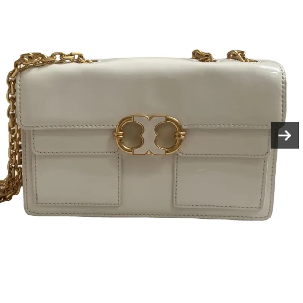 Tory Burch Gemini Link Chain Crossbody Bag- cream